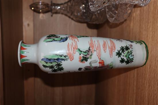 A Chinese famille verte vase height 27cm